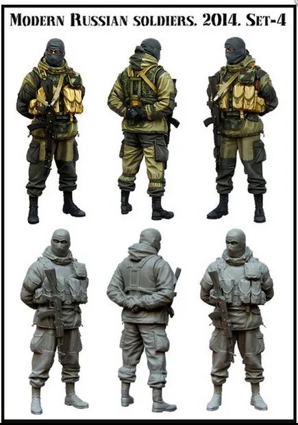 1/35 Scale Modern Russian soldiers in 2014 Figure Resin Model Kit Free ...