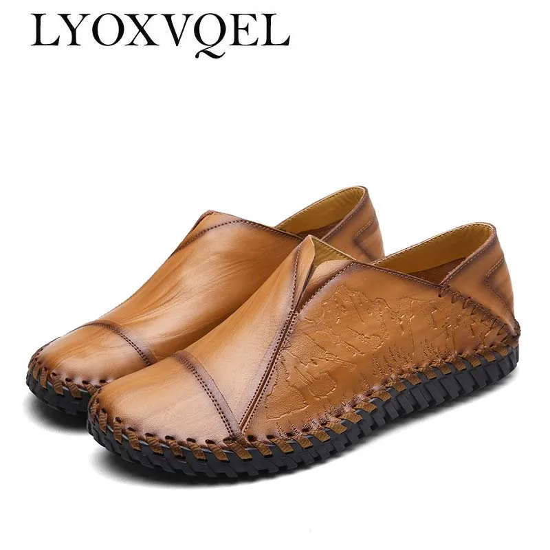 Chaussures En Respirant on Mocassins Air Cuir M183 Véritable Plat Plein Solide Hommes Conduite Noir marron jaune Qualité Slip ulKT1Jc3F