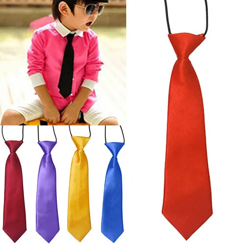 Новая школа Мальчики Дети Детские свадебный банкет одноцветное Цвет эластичный галстук Y8JK 7G5F