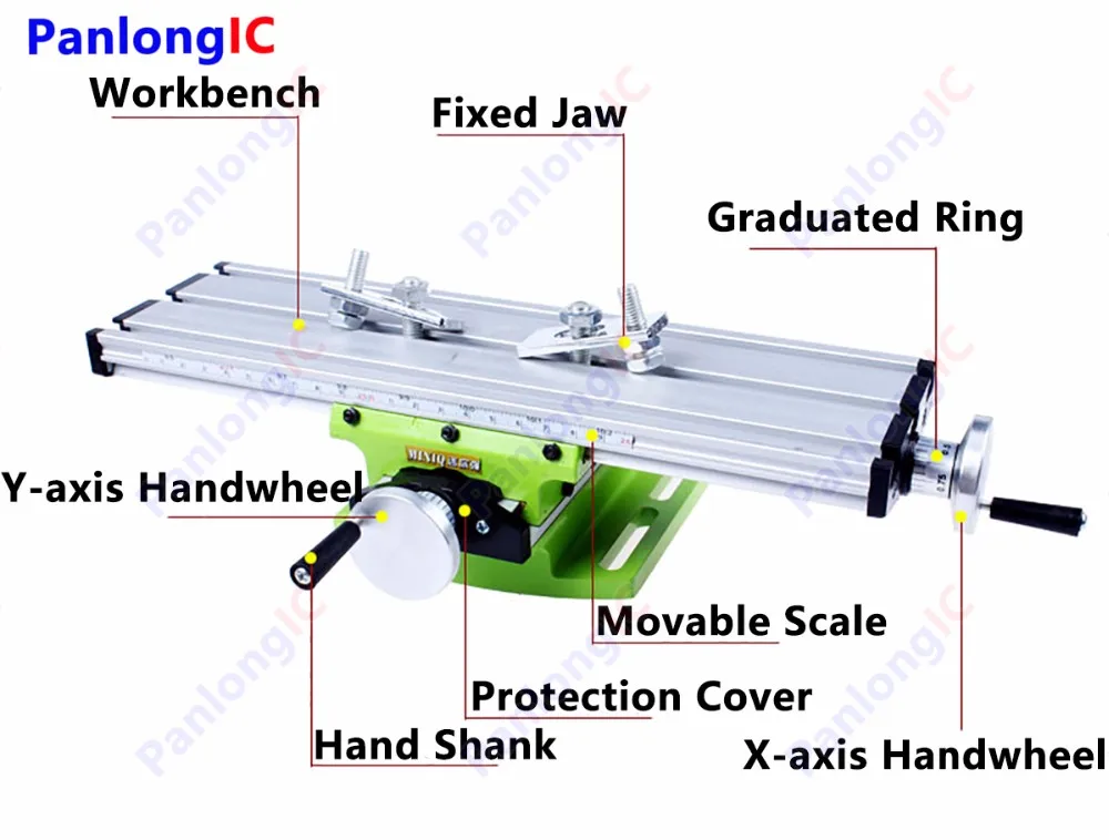 Миниатюрный Прецизионный Многофункциональный фрезерный станок скамейка дрель тиски Рабочий стол X ось Y Регулировка координатный стол верстак