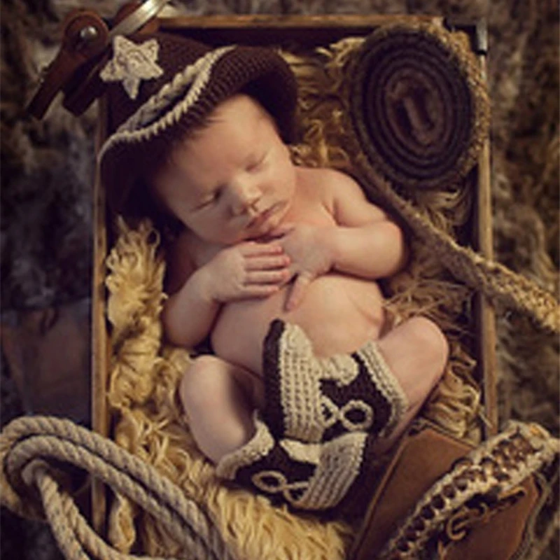Carnaval детский трикотажный костюм новорожденного ребенка аксессуары для фотосъемки вечерние Макияж Платье ковбой Косплей Костюм - Цвет: CAMEL
