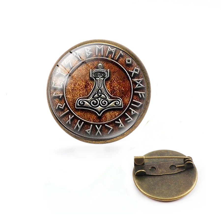 Новинка 2019 стеклянный купол воротник булавка Vegvisir Viking компас отворот булавки