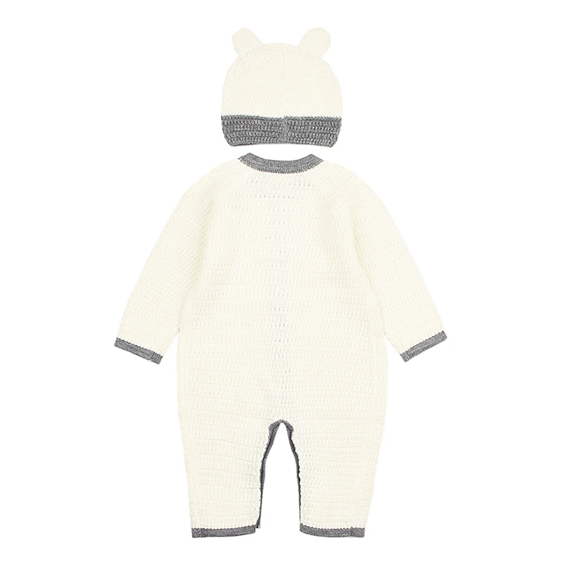 CieiK Baby Clothes Boy Girl Spring Romper+Hat 2 pcslot 2018 Knitted Jumpsuit Newborn Costume Warm Overall Infant Winter Outwear (22)