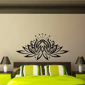 

Lotus Flower Vinyl Wall Sticker Creative Design Wall Decals For Living Room Bedroom Background Decor Adhesive Decal Yoga ZB297
