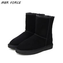 MBR FORC/Классические Водонепроницаемые зимние ботинки из натуральной воловьей кожи; шерстяные женские ботинки; теплая зимняя обувь для женщин; большие американские размеры 3-13