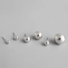 1pair 2.5/3/4/6/8/10mm Small Balls Ear Stud for Women 925 Sterling Silver Stud Earring Fashion Sterling Silver Jewelry 925 sterling silver dragon japanese katana mens biker rocker stud earring 8m009 pair