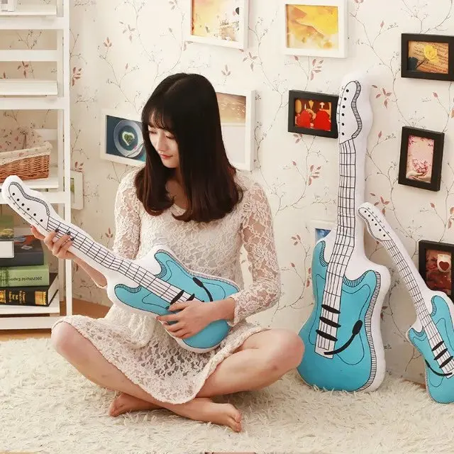 

Candice guo plush toy stuffed doll cartoon music tool guitar model cushion pillow office rest sleeping kid christmas present 1pc