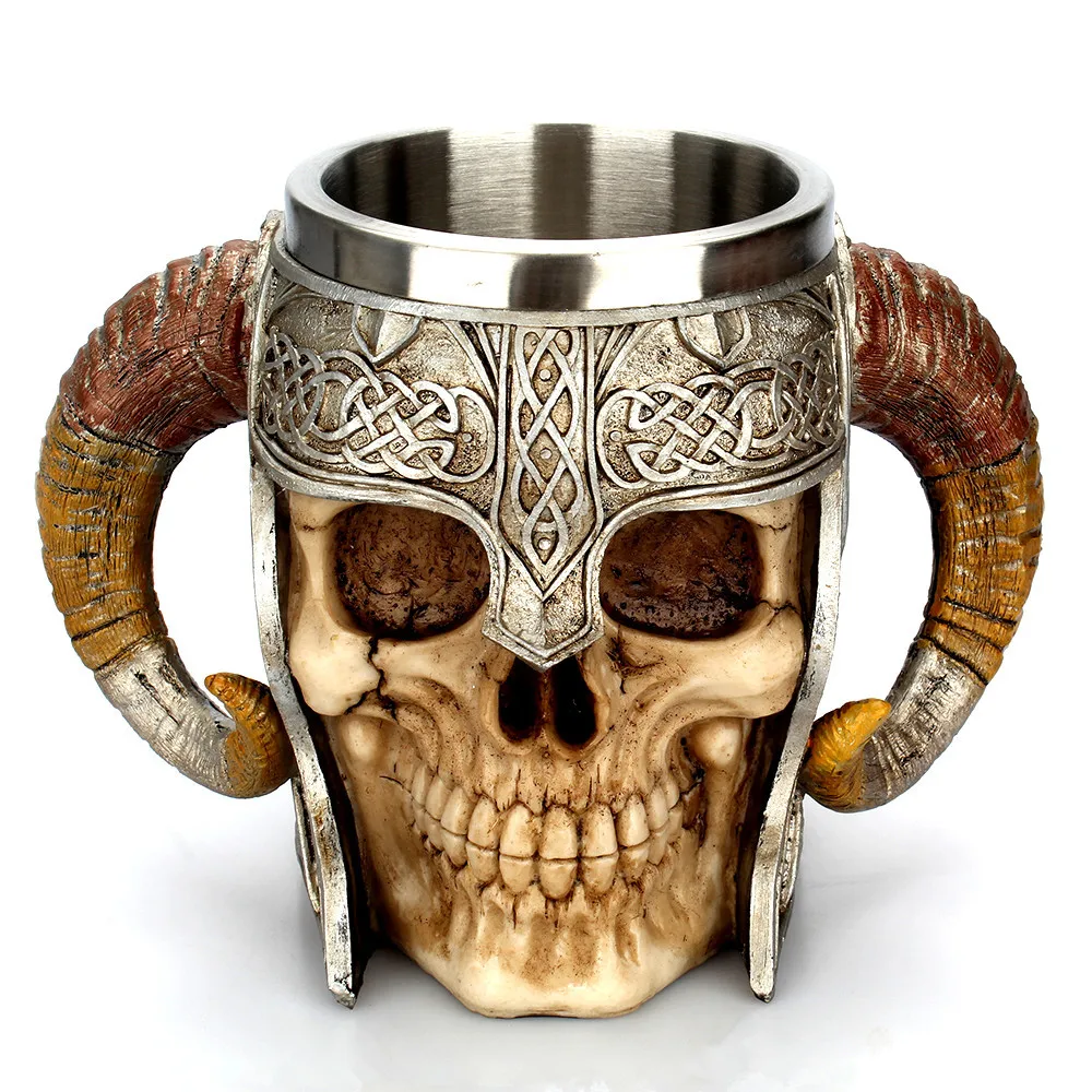 

The Munich Oktoberfest Beer 304 Stainless steel cup Skull goat helmet MUG