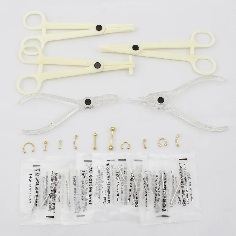 Body Piercing Kit Tools Pliers Piercing Supplies bio Lips Eyebrow Ear