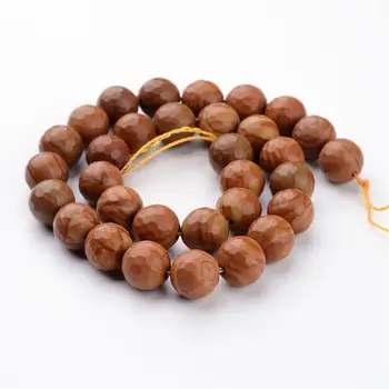 

6/8/10/12mm Faceted Round Dyed Natural Petrified Wood Bead Strands, Hole: 1mm; about 15.75"/strand