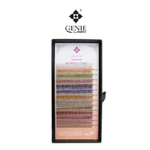 Genie 1pcs/lot 0.15mm J Curl 10mm/12mm Eyelash Extensions for Adorning Highlighting Beauty Glitter Eyelashes