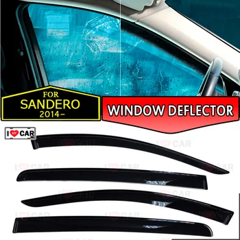 

Window deflectors for Renault Sandero 2014- car window deflector wind guard vent sun rain visor cover car styling