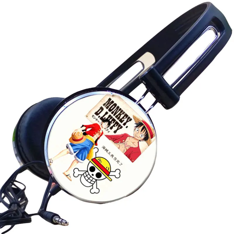 Anime One Piece Monkey D Luffy Headphone Stereo Earbud Earphone Gaming Headset Headphones for Iphone Samsung Xiaomi Huawei
