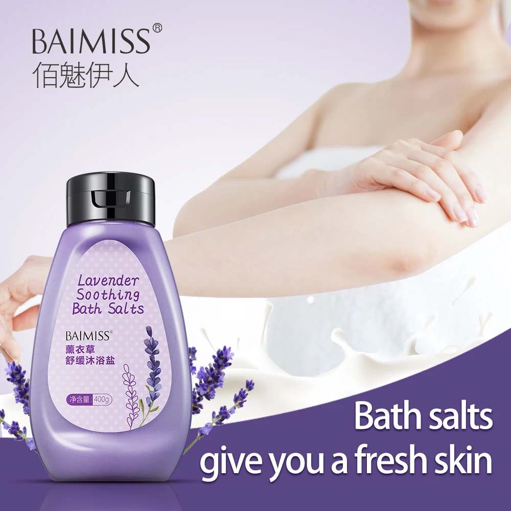 

BAIMISS Lacender Soothing Bath Salts Oil Control Exfoliate Remove Acne Treatment Body Care With Bath Salt