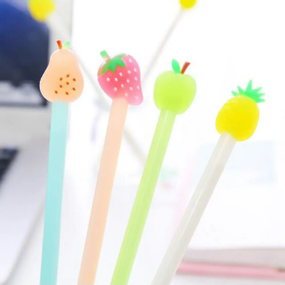 

1PC Creative Fruit Gel Pen 0.5mm black ink Candy Color Strawberry Pear Pineapple Office School Supplies Gift