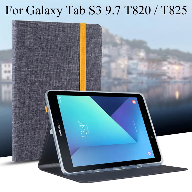 

Case For Samsung Galaxy Tab S3 9.7 T820 T825 T829 Smart Cover Tablet Silicon+Cloth PU Leather Sleep Wake Shell + Gift