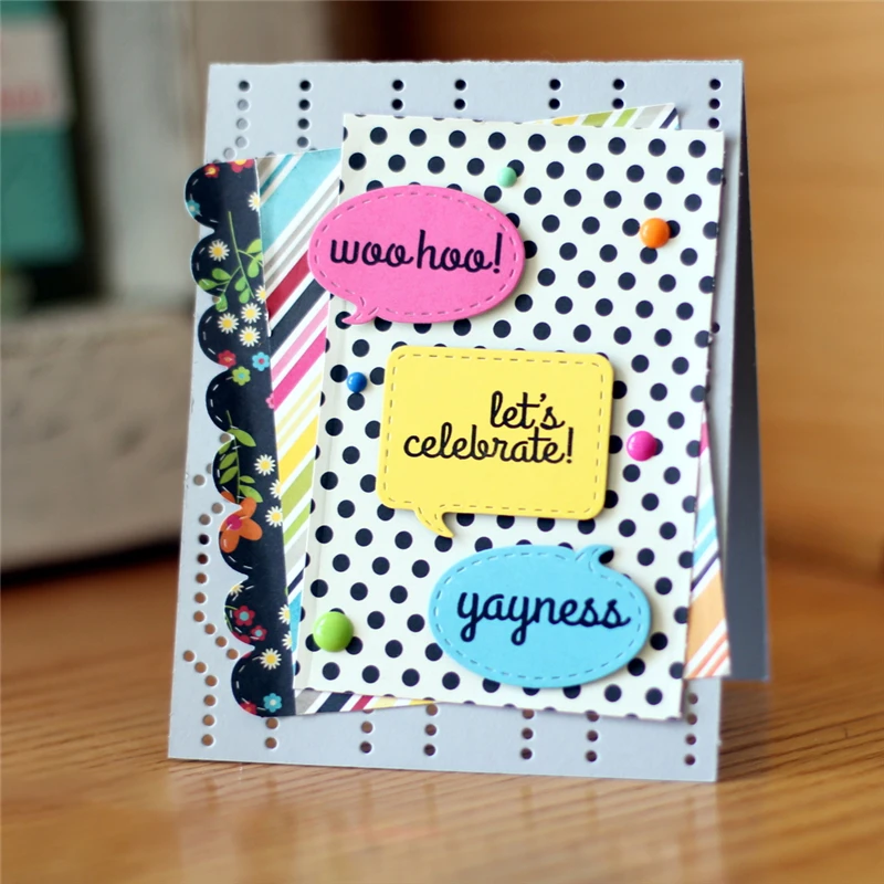 

GJCrafts Speech Bubbles Scrapbooking Dies Chats Metal Cutting Dies Scrapbooking Popular Craft New Embossing Stencil Card