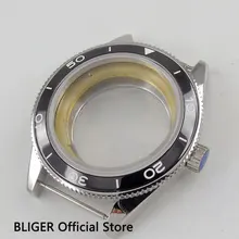 Сапфировое стекло 41 мм Стерильная нержавеющая сталь черная керамическая рамка чехол для часов подходит для ETA 2836 автоматический механизм C72