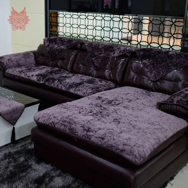 European Purple Royal Blue Beige Velvet Sofa Cover Plush Slipcovers European Purple Royal Blue Beige Velvet Sofa Cover Plush Slipcovers Furniture Couch Covers Fundas De