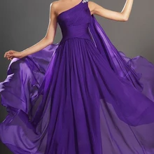 Фиолетовые Вечерние платья А-силуэта с одним плечом длиной до пола из шифона размера плюс длинные вечерние платья для выпускного вечера Robe De Soiree