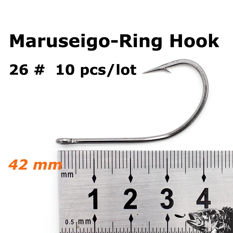 Рыболовные крючки для ловли карпа на 8 различных размеров из высокоуглеродистой стали, одиночные крючки для окуня, рыболовный крючок Maruseigo-кольцевой крючок - Цвет: HOOK 26