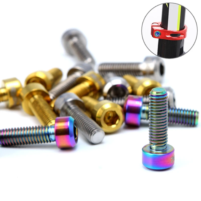 6PCS M5*16mm Titanium Stem Bolts For Bike MTB Bicycle Stem Screws Fixed