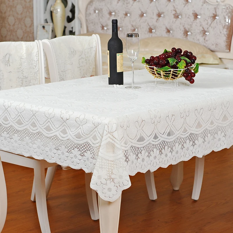 Creamy white fabric square and rectangle dining table cloth round tablecloth different sizesin