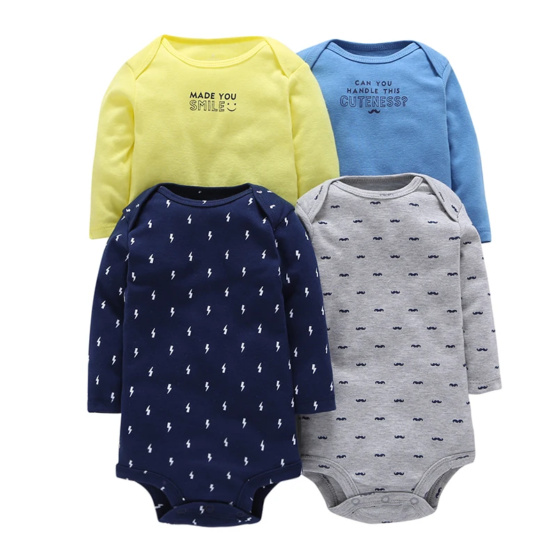 

4Pcs Summer Baby Rompers Set Long Sleeves Printed Flowers Cotton Baby Girl Rompers Baby Girl Clothes Sets ROBG080711283