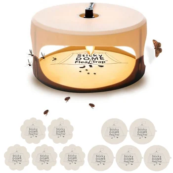 

Behogar 5 Sheet Flea Trap Replacement Refill Glue Sticky Discs Pads for Home Bedroom Living Room Hallway Pet House Carpet