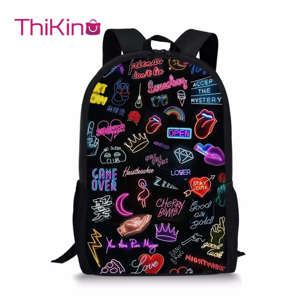 

Thikin Rock Music School Bag for Teenager Boys Backpack Girls Travel Luggage Package Shopping Shoulder Bag Women Mochila