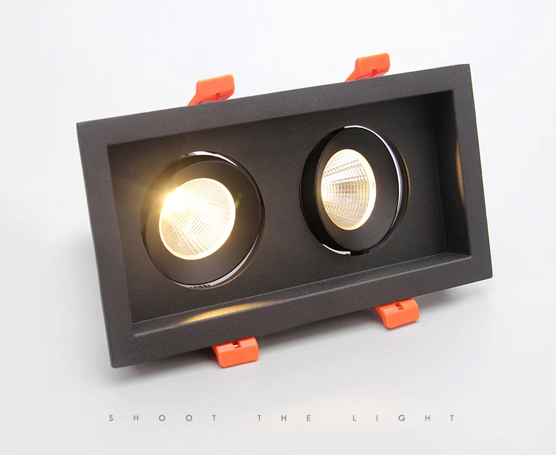 Light para Sala de Estar Lâmpada do Teto Ultrabright Levou Downlight 2x10 w Cob Led Spot Incorporado Retângulo Anti glare Ac85 265v 3 Ultrabright LEVOU downlight 2x10 w COB led
