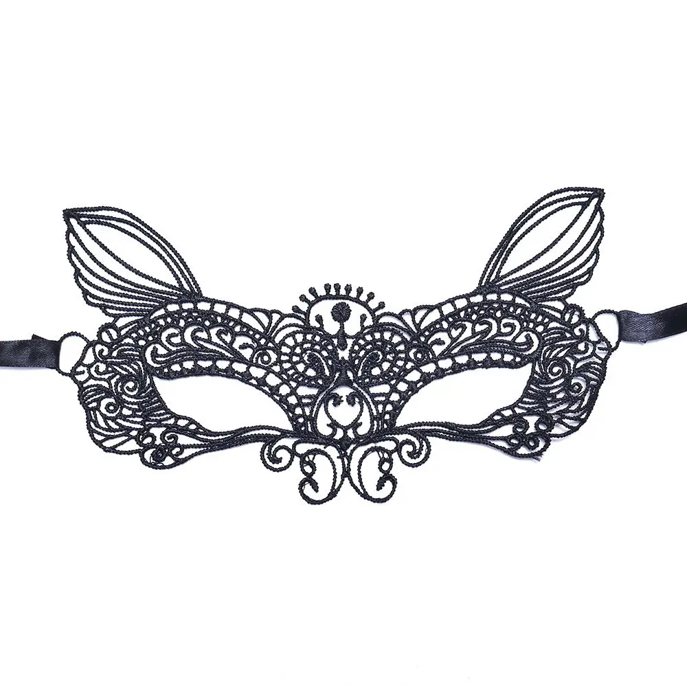 

1 PC Fashionable Sexy Mask Slinky Lady Halloween Party Fox Mask Nightclub Bar Lace Cat Face Animal Festival