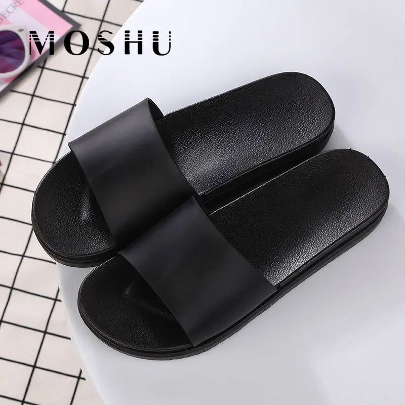 

Unisex Slippers Women Indoor Shoes Summer Black Bathroom House Slipper Sandals Ladies Slides Flat Size 36-45 Chaussure Femme