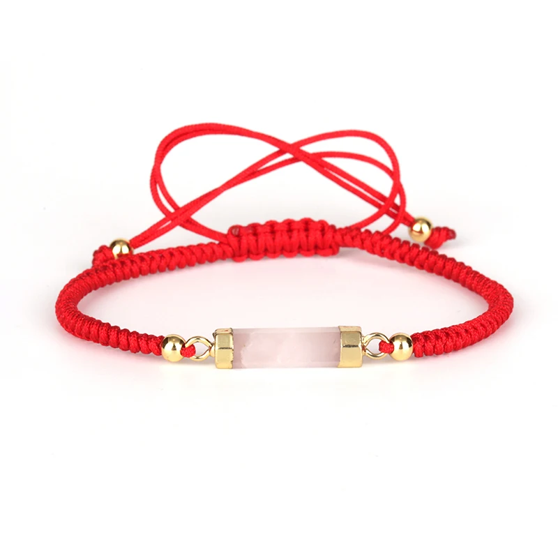 KEJIALAI браслеты для женщин, регулируемая цепочка на шнуровке, натуральные браслеты с кристаллами, персональные красные геометрические браслеты B226