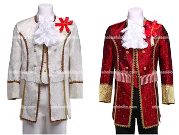 

Customized Red/White Mens Palace Suit Prince Suits Medieval Mens Period Costume