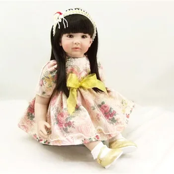 

NPK New Simulation Realistic Reborn Baby Dolls Soft Silicone brown eyes cute Girl Dolls Lifelike Doll Girls Gift Baby Toys