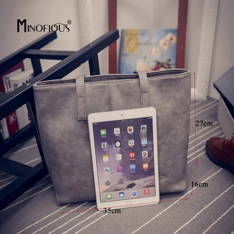  MINOFIOUS 2019 Fashion Women Leather Handbag Brief Shoulder Bags Solid Large Capacity Luxury Handba - 32973223922