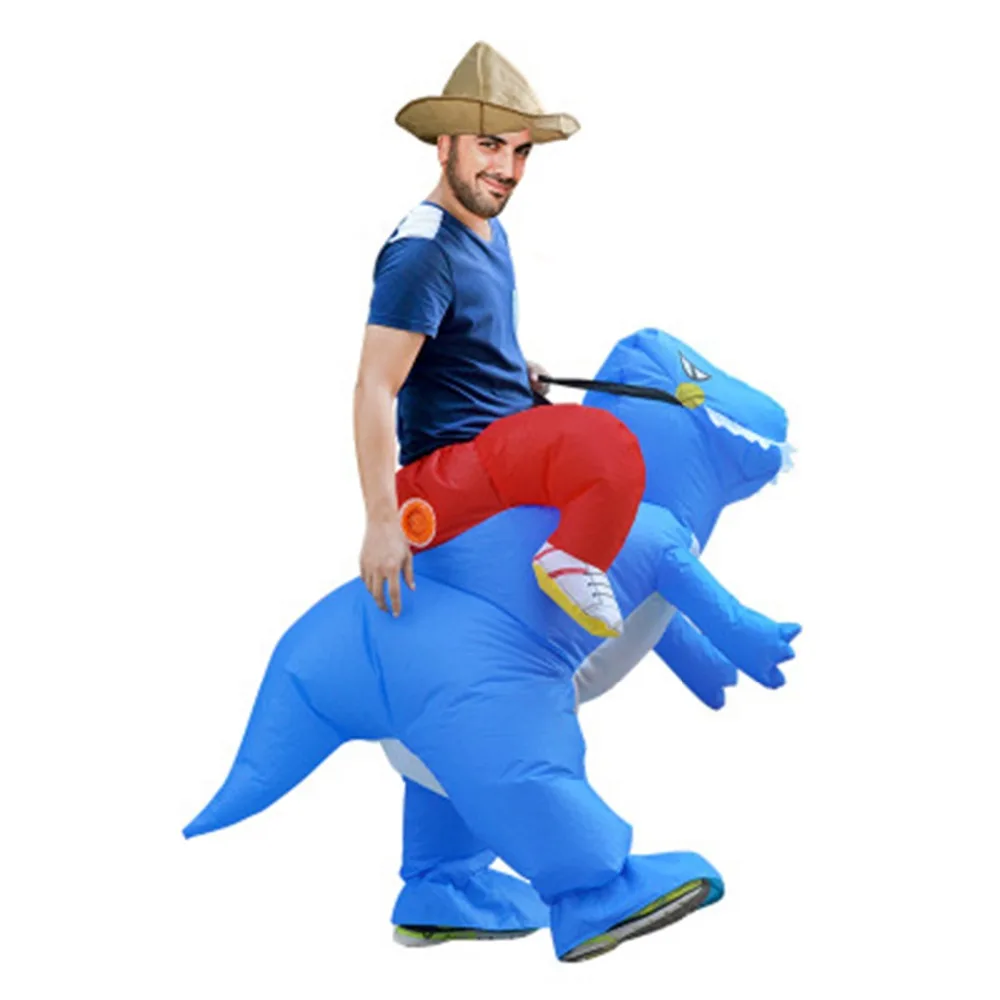 Ездить Надувные костюм динозавра T-Rex Необычные платья Взрослый Детский костюм для Хеллоуина наряд для вечеринки Животное Тематические