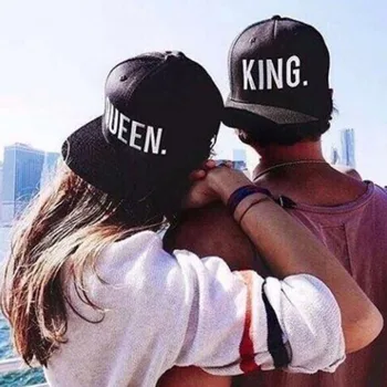 

Romantic Lovers Couples King Queen Sports Cap Adjustable Snapback Hat