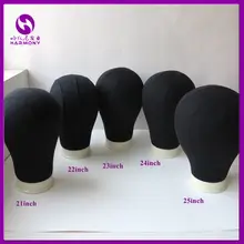 1 Piece Black 21”-25” Canvas Block Mannequin Head Cotton Canvas Head for making wigs