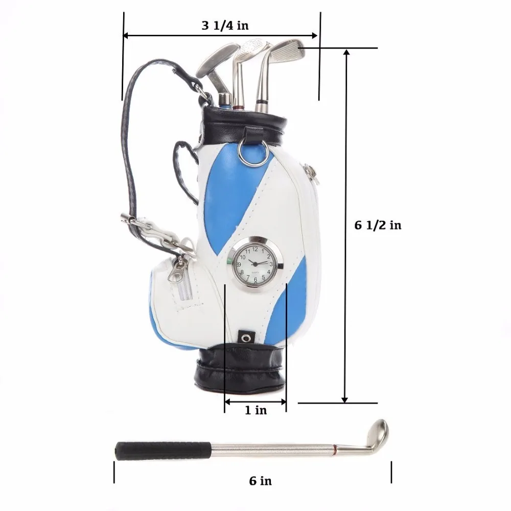 Caiton Новинка, подарки для гольфа, клюшки для гольфа, шариковые ручки, сумка для мини-гольфа, настольная подставка для ручек с часами, 5 шт. в комплекте