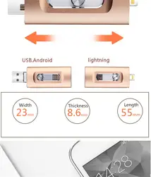 YXL iOS флеш-накопитель 3 в 1 OTG USB флэш-накопитель 32 ГБ, 64 ГБ, 128 г 256 флеш-накопитель металлический флэш-накопитель USB Flash Drive 64 для iPhone X/8/7/6 Plus USB