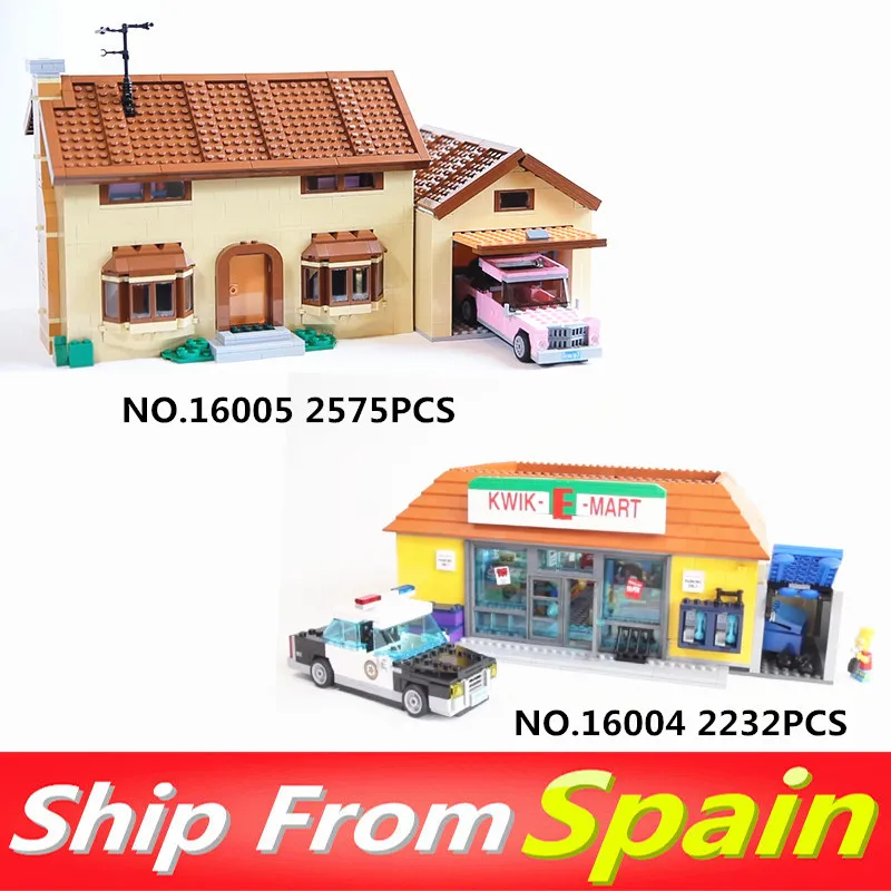

16004 16005 Simpso House Bart Homer the Kwik-E-Mart Model Building Blocks Bricks Compatible 71016 71006 Children Gift