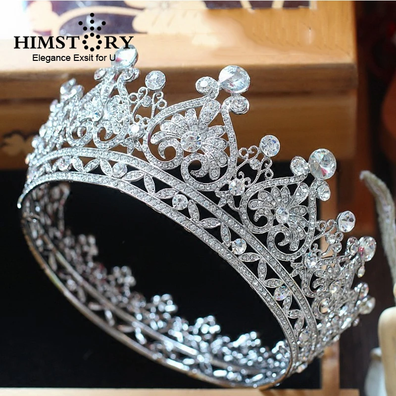 Himstory新ヨーロッパryalクラウンシルバーカラーのラインストーンティアラハート形女王王冠の結婚式のヘアアクセサリー Wedding Hair Accessories Crown Weddingrhinestone Tiara Aliexpress