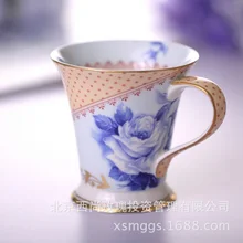 Керамика эмалированная Кружка Нежный голубой и белый фарфор творческие подарки кофейных чашек большая чашка
