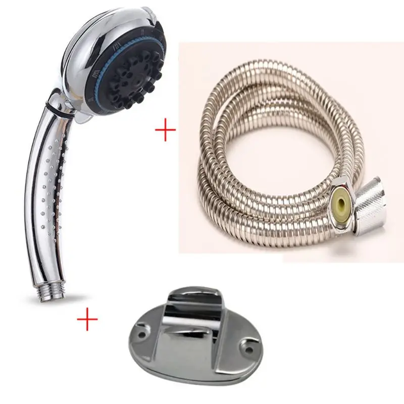 

Bathroom Shower Head Sets Handheld High Pressure Water Saving Adjustable Chrome Hot And Cold mixer Faucet Water Hose Holder