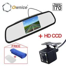 Sistema de Ayuda Al Aparcamiento de coche de 4.3 Pulgadas TFT LCD de Coches Inversa Espejo retrovisor Monitor + 4 Luces LED IR Cámara de Visión Trasera