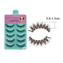 5 pair/set False Eyelashes Black Cross Fake Eye Lashes Natural Long Makeup Eyelash Extension Fake Eyelashes Non Magnetic Lashes