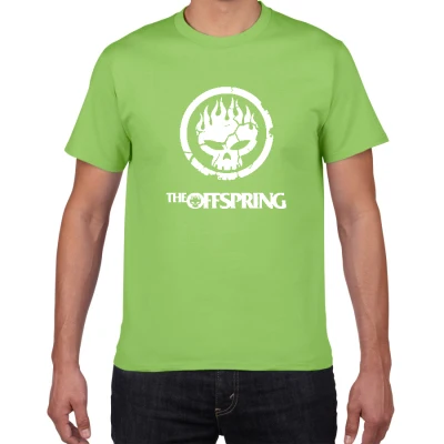 Мужская футболка в стиле панк с пламенным черепом,, новинка, популярная мужская футболка в стиле панк с черепом, высокое качество, хлопковые футболки для мужчин - Цвет: W324 green