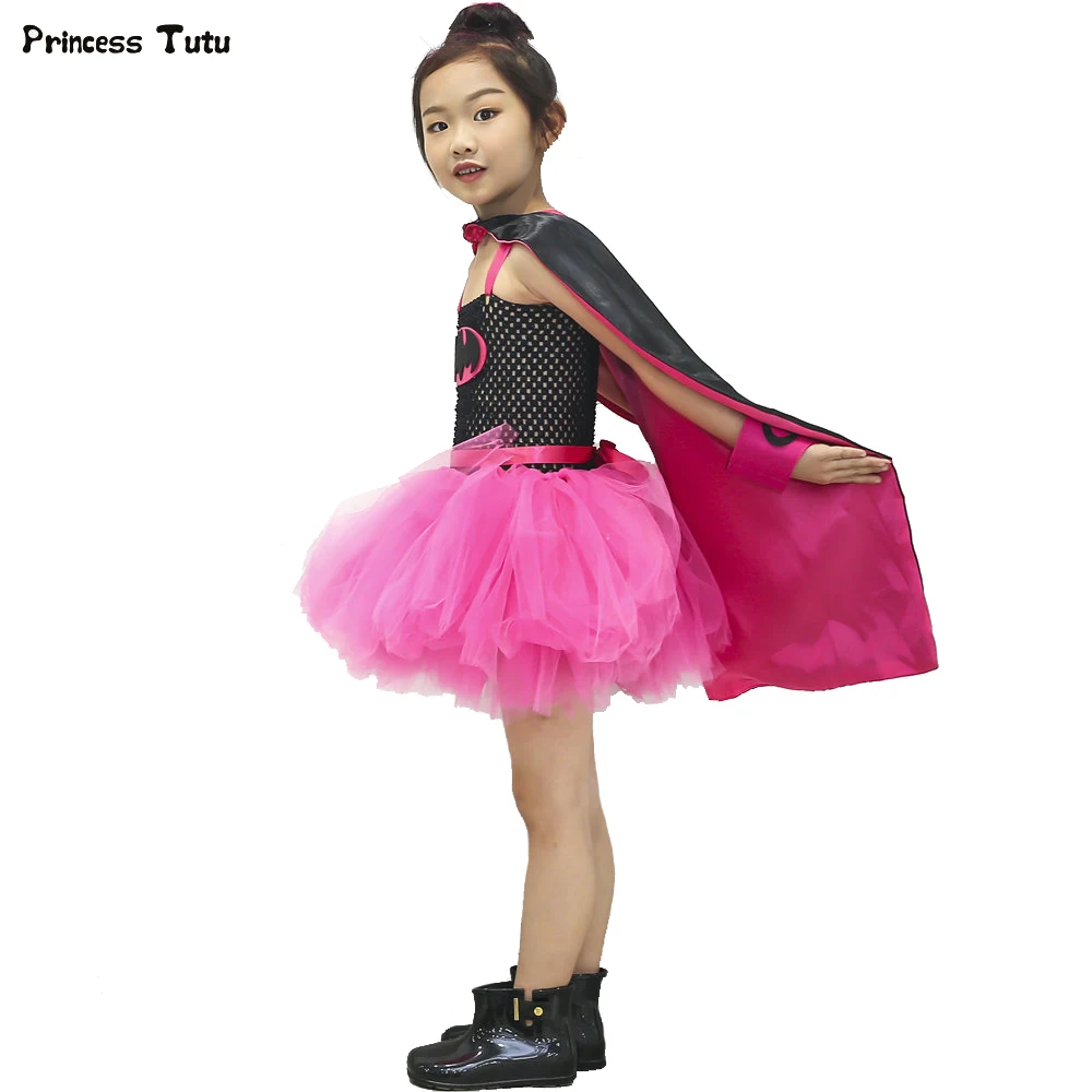 

1Set Superhero Batman Tutu Dress Tulle Batgirl Girls Halloween Costume Kids Tutu Dresses for Girls Photo Birthday Party Clothes